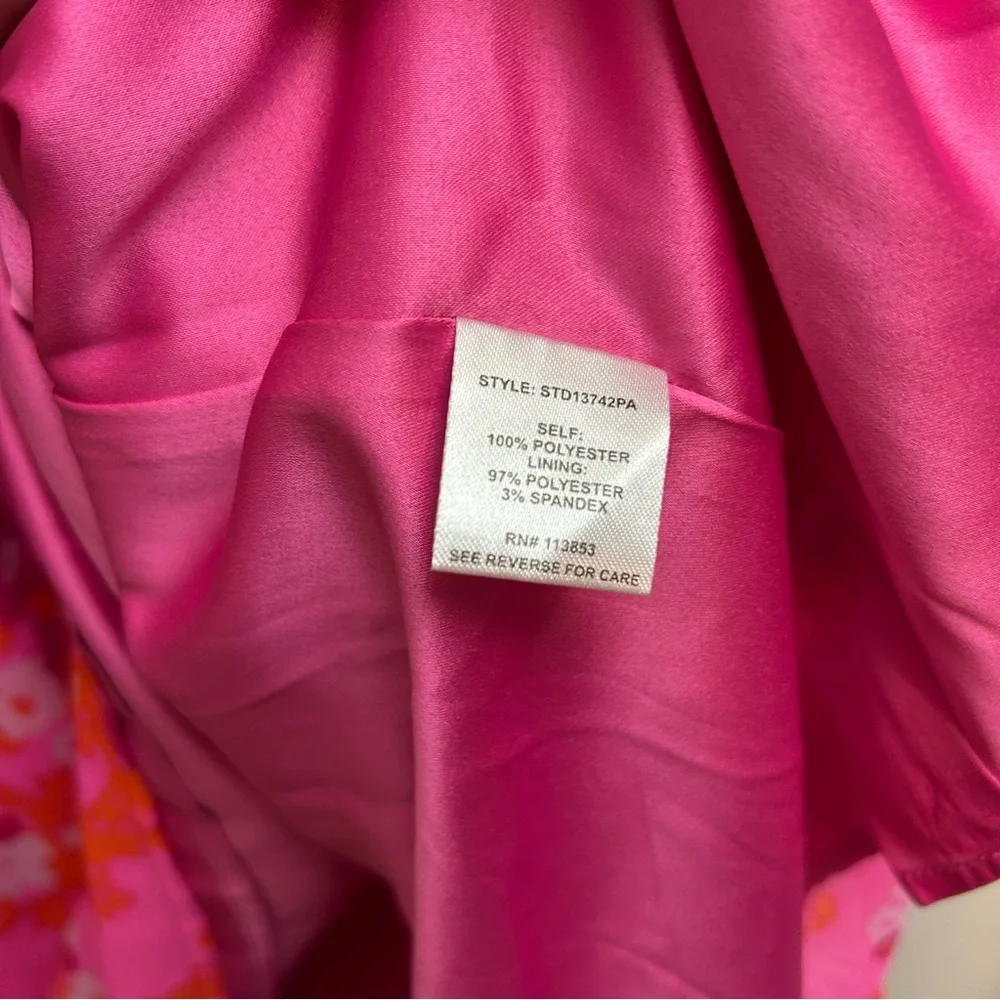 Sugarlips Hot Pink Floral Surplice Ruffle Dress - Picture 14 of 16